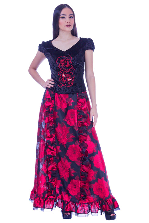 Bluza catifea cu broderie I-4